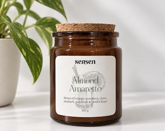 Almond Amaretto Candle, Warm Sweet Scent
