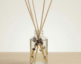 Difusor de varillas de lavanda y palo de rosa: mezcla de aceites esenciales totalmente naturales