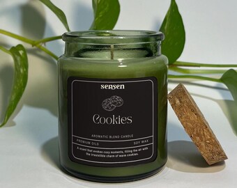 Velas de soja con aroma acogedor / Moca, galletas, vino caliente, café con leche de calabaza