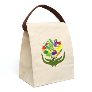 Borsa per il pranzo ecologica in tela con tracolla / Borsa riutilizzabile ecologica
