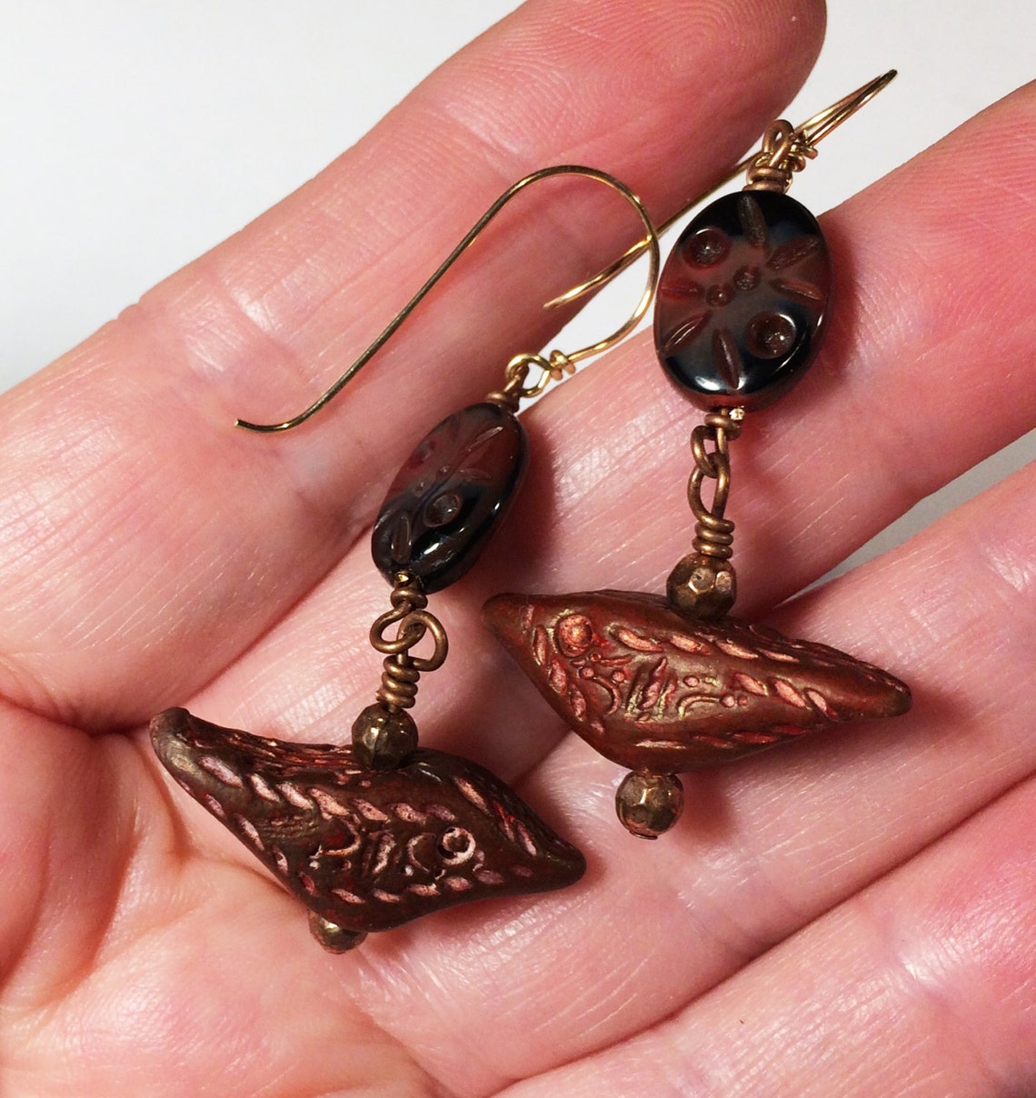 Polymer Clay Bird Earrings Etsy