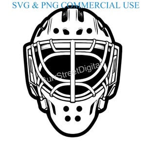 Hockey Goalie Mask SVG & PNG Digital Files, Vector Graphic Design Print Laser Engrave Files, Instant Digital Download