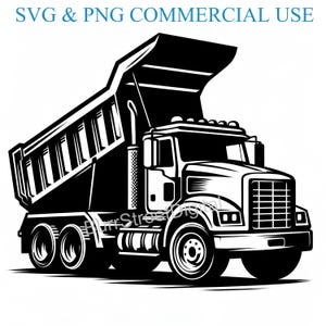 Dump Truck SVG & PNG Digital Files, Vector Graphic Design Print Laser Engrave Files, Instant Digital Download