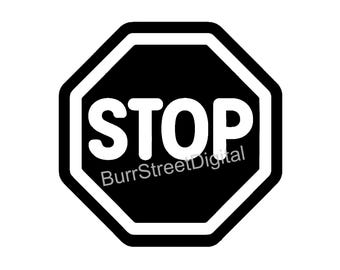 Señal de stop en formato SVG y PNG (descarga digital)