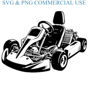 Go Kart digitale SVG- en png-bestanden, vector grafisch ontwerp print lasergraveerbestanden, instant digitale download,