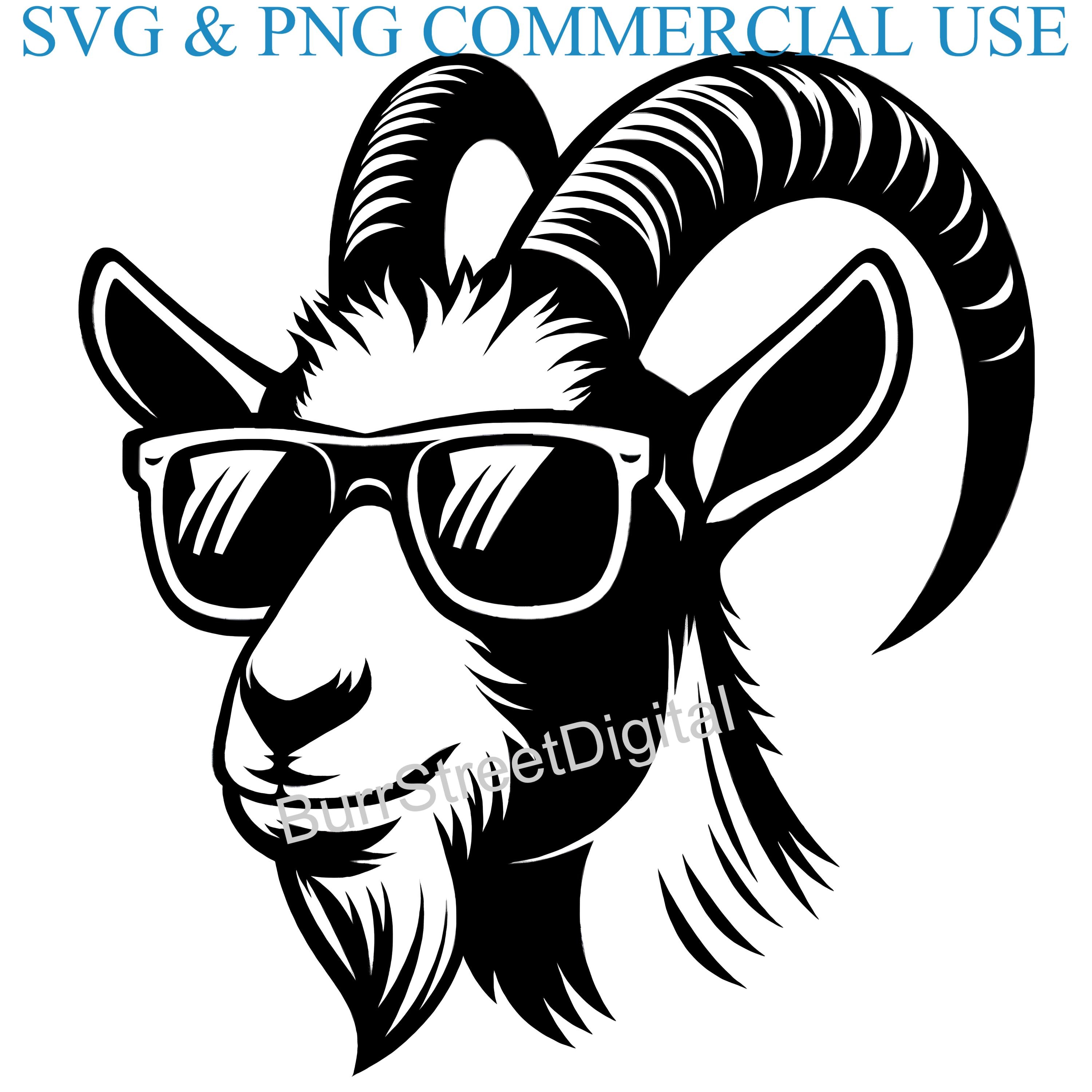 Goat SVG & PNG Digital Files, Vector Graphic Design Print Laser Engrave Files, Instant Digital Download