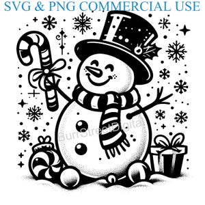 Frosty the Snowman SVG & PNG Digital Files, Vector Graphic Design Print Laser Engrave Files, Instant Digital Download
