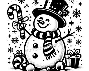 Bałwan Frosty SVG, PNG, Wektor świąteczny (Pobieranie cyfrowe)