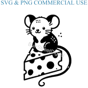 Mouse SVG & PNG Digital Files, Vector Graphic Design Print Laser Engrave Files, Instant Digital Download