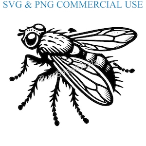 Archivos digitales SVG y PNG de moscas, archivos de diseño gráfico vectorial, impresión y grabado láser, descarga digital instantánea
