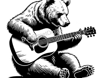 Grizzly Bear SVG & PNG Digital Files, Vector Graphic Design Print Laser Engrave Files, Instant Digital Download