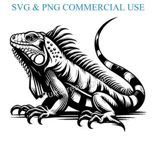 Iguana SVG & PNG Digital Files, Laser Engraving, Vector Graphic Design Print Laser Engrave Files,  Instant Digital Download