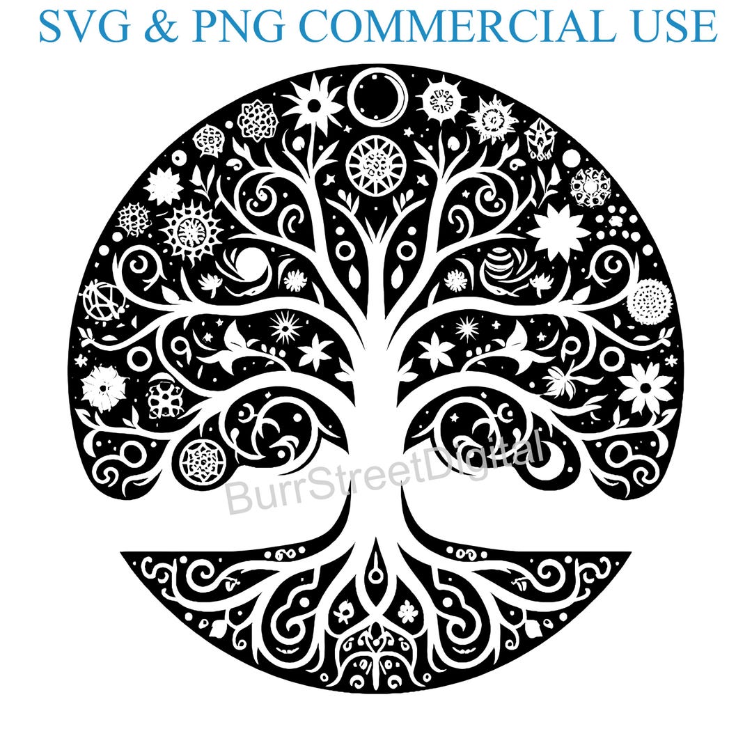 Tree of Life SVG & PNG Digital Files, Vector Graphic Design Print Laser ...