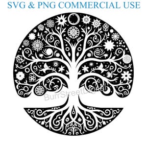 Tree of Life SVG & PNG Digital Files, Vector Graphic Design Print Laser Engrave Files, Instant Digital Download