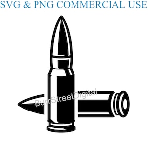 Bullet SVG & PNG Digital Files, Vector Graphic Design Print Laser Engrave Files, Instant Digital Download
