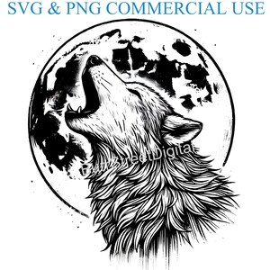 Wolf SVG PNG Digital Files, Commercial Use, Vector Graphic Design Print Laser Engrave Files, Instant Digital Download