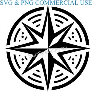 North Star SVG & PNG Digital Files, Vector Graphic Design Print Laser Engrave Files, Instant Digital Download