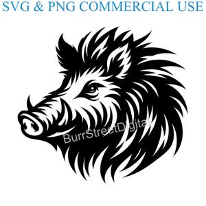 Wild Boar SVG & PNG Digital Files, Vector Graphic Design Print Laser Engrave Files, Instant Digital Download