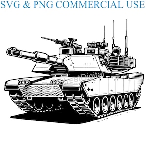 Tank SVG & PNG Digital Files, Vector Graphic Design Print Laser Engrave Files, Instant Digital Download