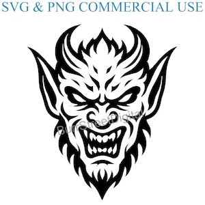 Devil SVG & PNG Digital Files, Vector Graphic Design Print Laser Engrave Files, Instant Digital Download