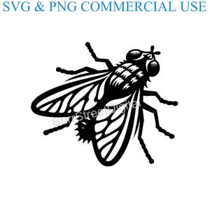 Archivos digitales SVG y PNG de moscas, archivos de diseño gráfico vectorial, impresión y grabado láser, descarga digital instantánea