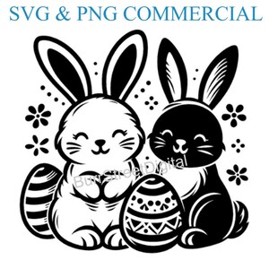 Easter Bunny SVG & PNG Files: Vector Graphic Design (Digital Download)