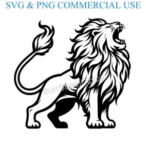 Lion SVG & PNG Digital Files, Vector Graphic Design Print Laser Engrave Files, Instant Digital Download
