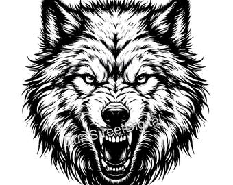 Wolf SVG & PNG Digital Files, Vector Graphic Design Print Laser Engrave Files, Instant Digital Download