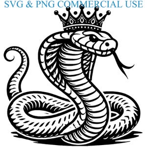 King Cobra SVG & PNG Digital Files, Vector Graphic Design Print Laser Engrave Files, Instant Digital Download