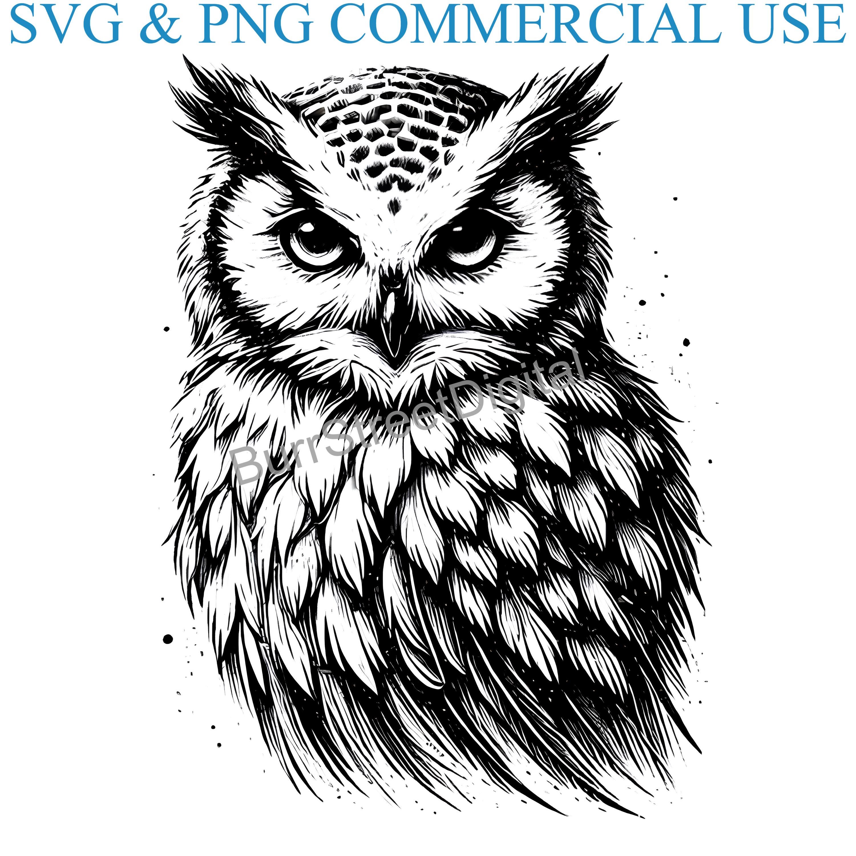 Owl SVG & PNG Digital Files, Vector Graphic Design Print Laser Engrave Files, Instant Digital Do