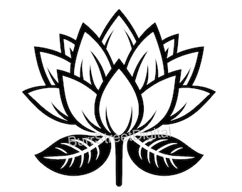 Archivos SVG y PNG de flor de loto, gráfico vectorial (descarga digital)