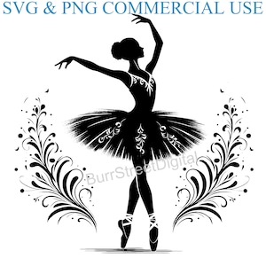 Archivos digitales SVG y PNG de bailarina, archivos de grabado láser para impresión de diseño gráfico vectorial, descarga digital instantánea, carnaval