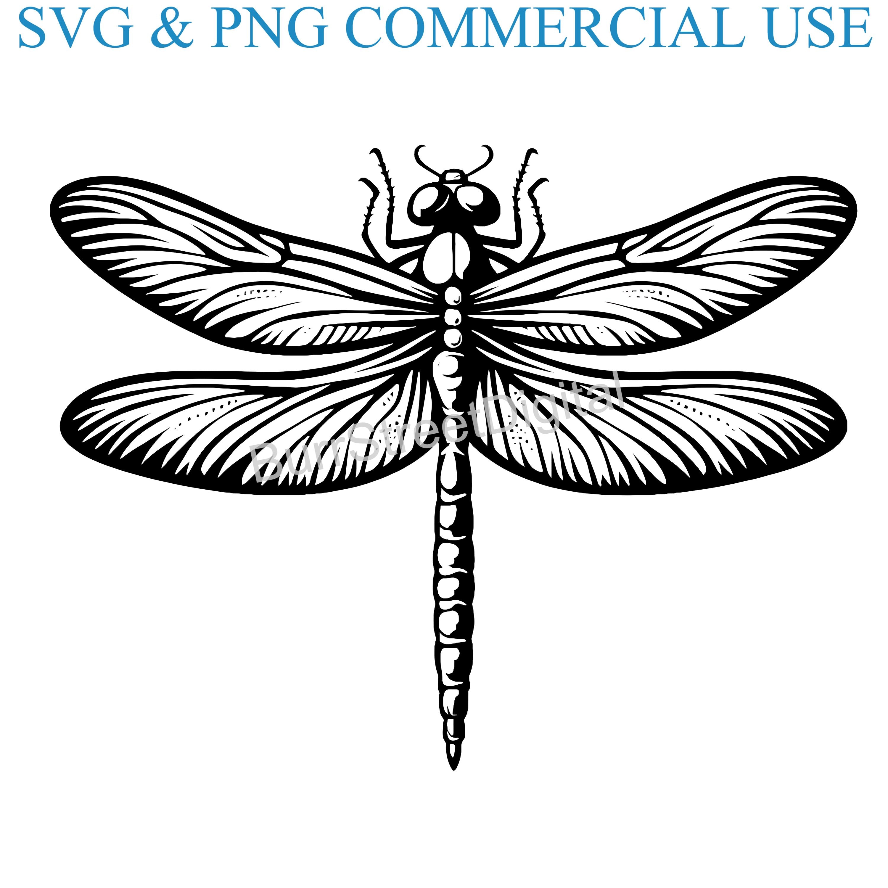 Dragonfly SVG & PNG Digital Files, Vector Graphic Design Print Laser ...