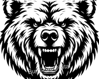 Grizzly Bear Head SVG, PNG, Vector Graphic (Digital Download)