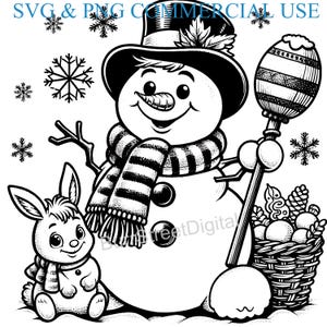 Frosty The Snowman SVG & PNG Digital Files, Vector Graphic Design Print Laser Engrave Files, Instant Digital Download