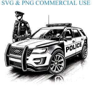 Policeman SVG & PNG Digital Files, Vector Graphic Design Print Laser Engrave Files, Instant Digital Download, Female Officer