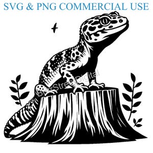 Leopard Gecko SVG PNG Digital Files, Vector Graphic Design Print Laser Engrave Files, Instant Digital Download