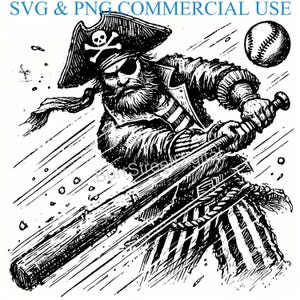 Pirates Baseball SVG & PNG Digital Files, Vector Graphic Design Print Laser Engrave Files, Instant Digital Download,