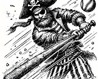 Pirates Baseball SVG & PNG Digital Files, Vector Graphic Design Print Laser Engrave Files, Instant Digital Download,