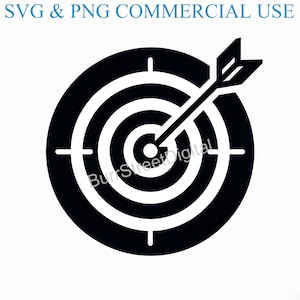 Archery Target SVG & PNG Digital Files, Vector Graphic Design Print Laser Engrave Files, Instant Digital Download
