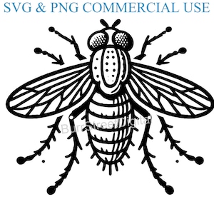 Archivos digitales SVG y PNG de moscas, archivos de diseño gráfico vectorial, impresión y grabado láser, descarga digital instantánea