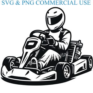 Go Kart SVG & PNG Digital Files, Vector Graphic Design Print Laser Engrave Files, Instant Digital Download,