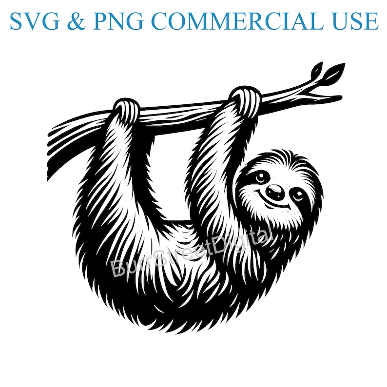 Sloth SVG & PNG Digital Files, Vector Graphic Design Print Laser ...