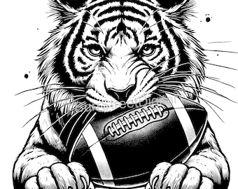 Cincinnati Bengals voetbal tijger SVG PNG, lasergesneden bestand (digitale download)