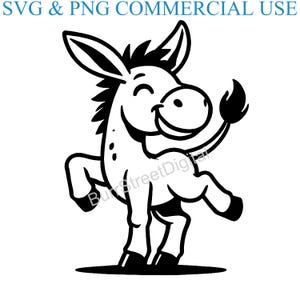 Donkey SVG & PNG Digital Files, Vector Graphic Design Print Laser Engrave Files, Instant Digital Download