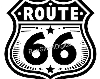 ルート66の標識（SVG、PNG、ベクターグラフィック）（デジタルダウンロード）