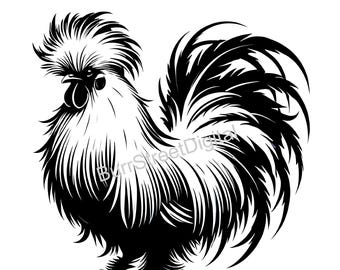 Silkie Chicken SVG, PNG Files, Vector Graphic (Digital Download)