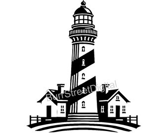 Lighthouse SVG & PNG Files, Vector Graphic Design (Digital Download)
