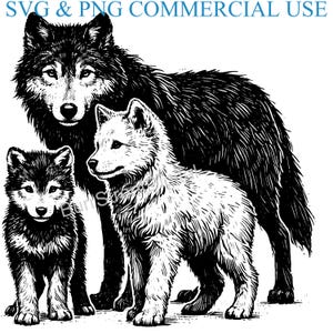 Wolf and Cubs SVG, PNG Files, Vector Graphic (digital Download) - Etsy
