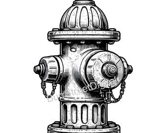 Fire Hydrant Vektorgrafik, SVG & PNG Dateien (Digitaler Download)